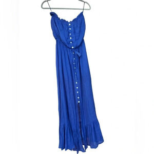 Bluivy | Button-Front Tube Maxi Dress (S)
